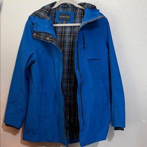 Pendleton Blue Raincoat with Plaid Lining
